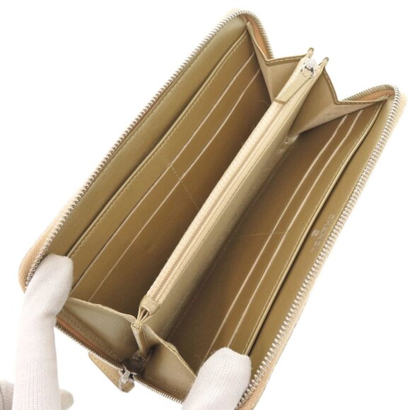 CHANEL Authentic Gold Leather Wallet